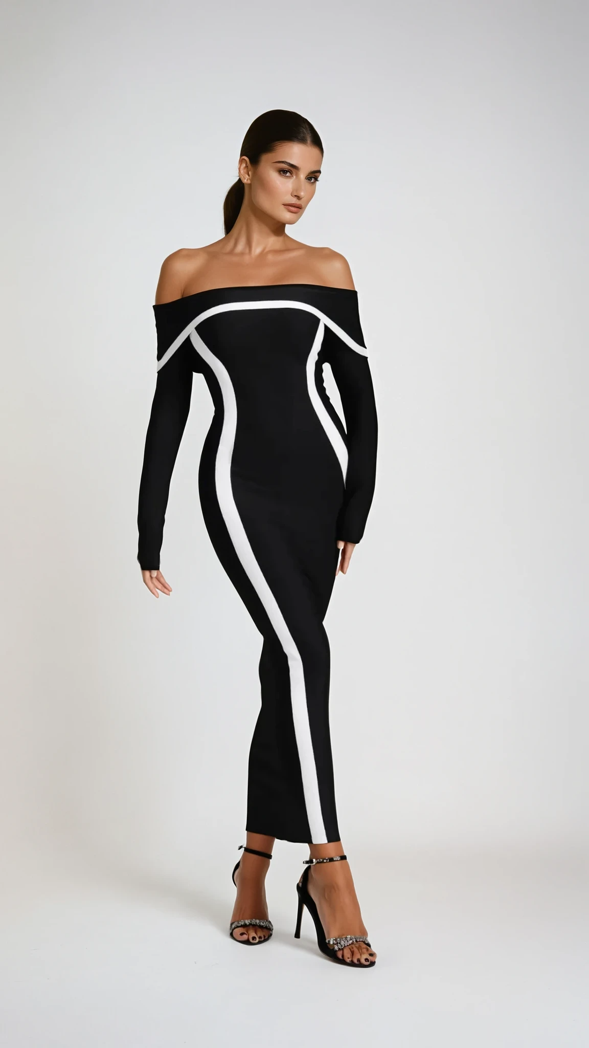 Riga (Kleid/ Schwarz-Weiß)