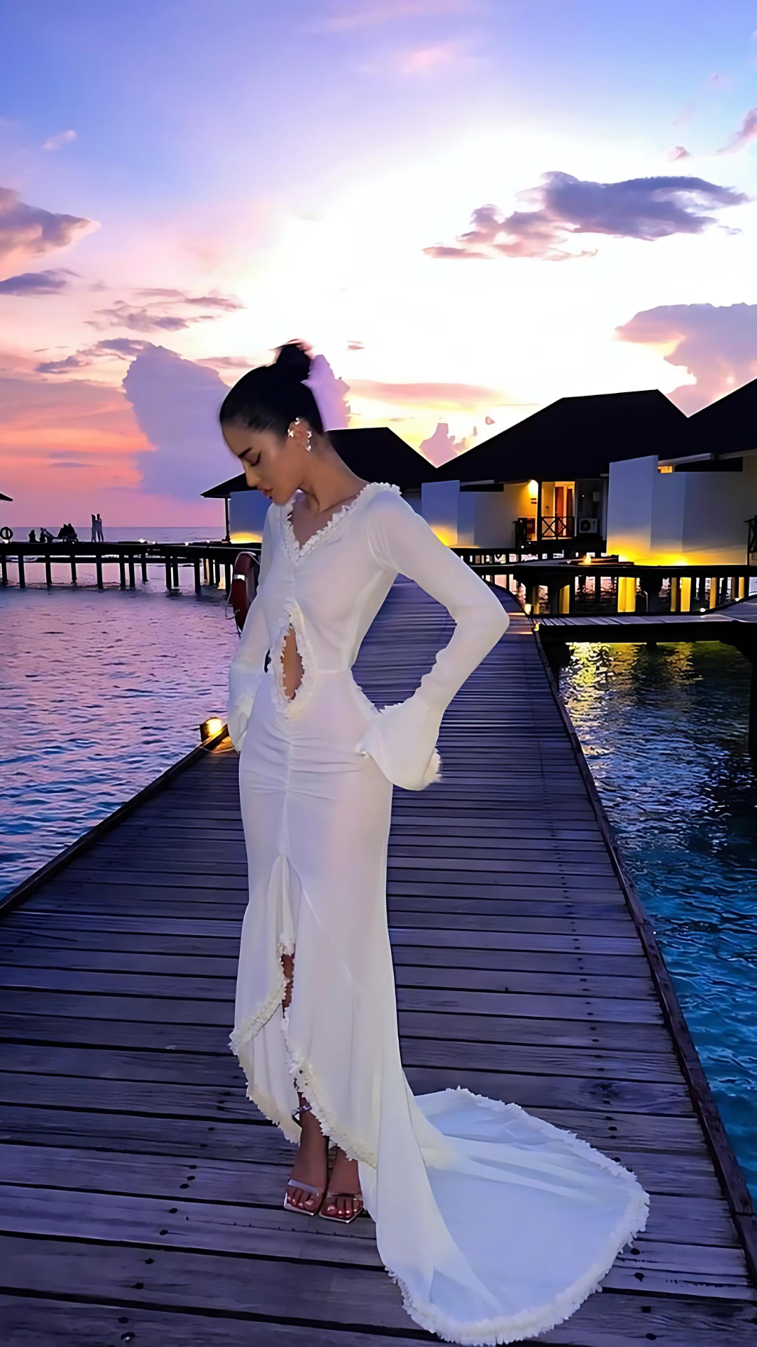 Ibiza (Kleid, weiß, Gelb)