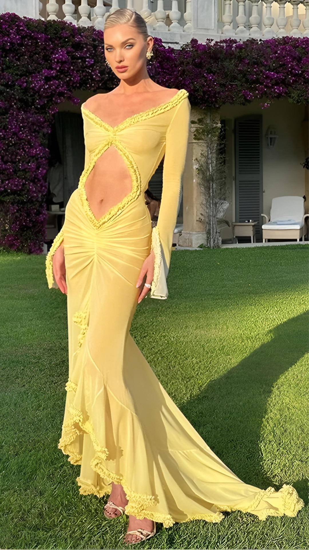 Ibiza (Kleid, weiß, Gelb)