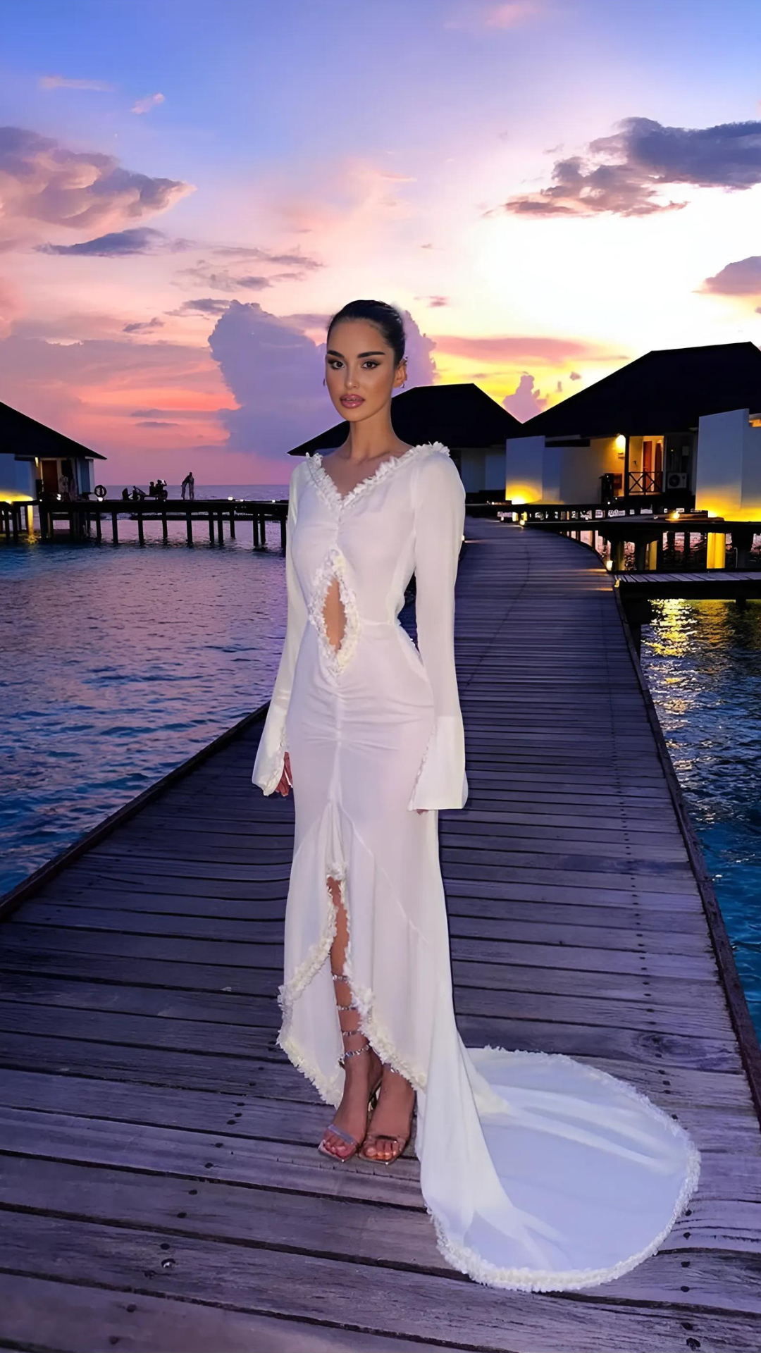 Ibiza (Kleid, weiß, Gelb)